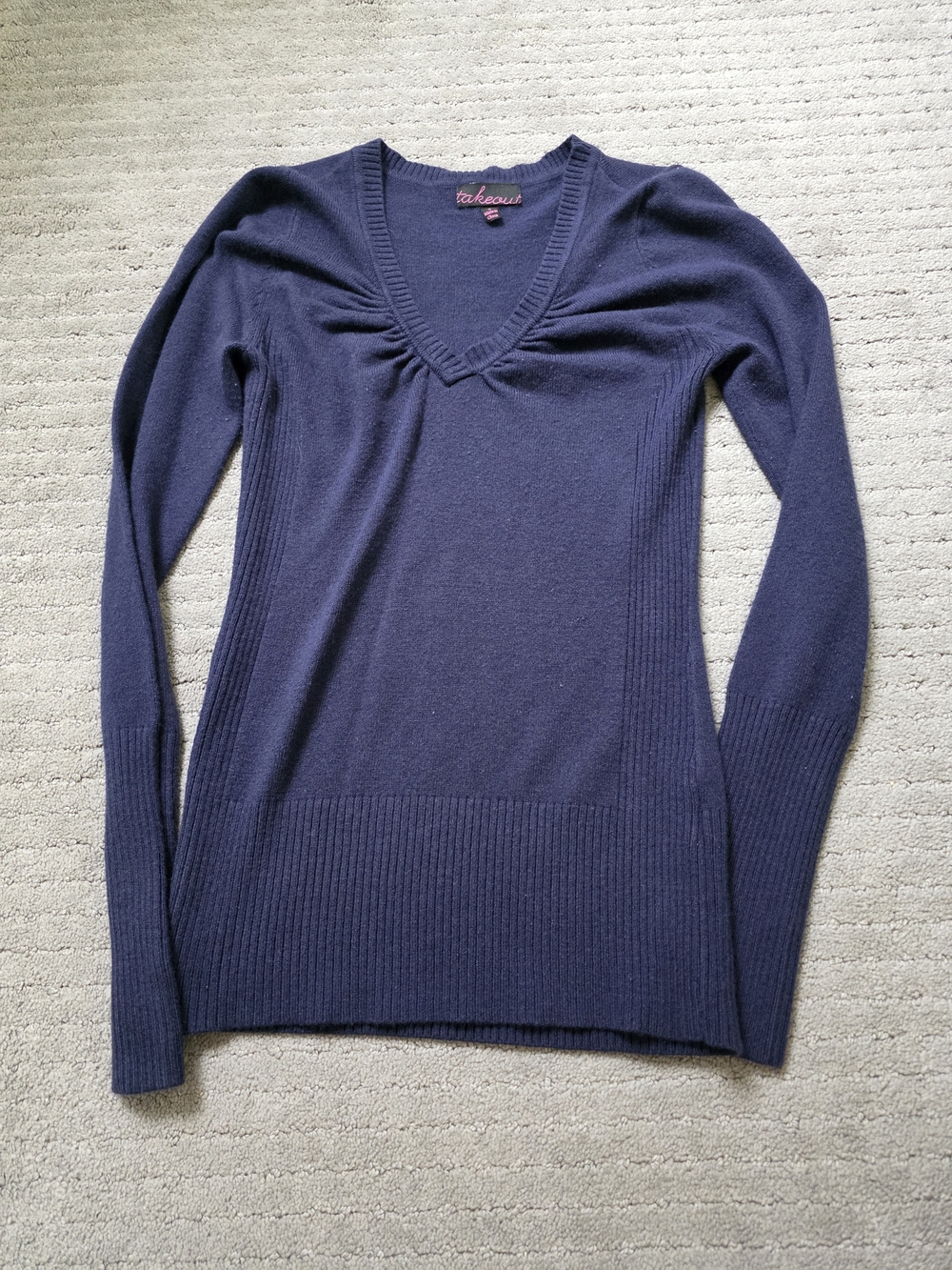 Takeout Women's V-Neck Sweater - Navy